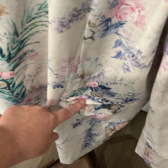 Asos Women’s Floral Pink Purple Women's Dad Oversized Blazer Jacket Size 12 - Picture 5 of 11